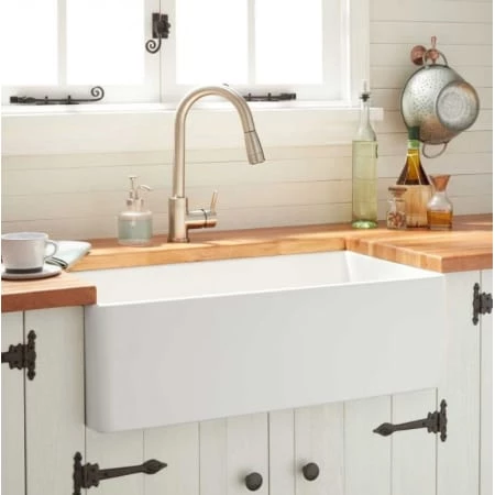 Signature Hardware Reinhard 30" Farmhouse Single Basin Fireclay Kitchen Sink