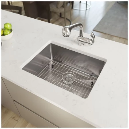 Rene 23" Undermount Single Basin Stainless Steel Kitchen Sink with Basin Rack, Basket Strainer, and Cutting Board - Image 2