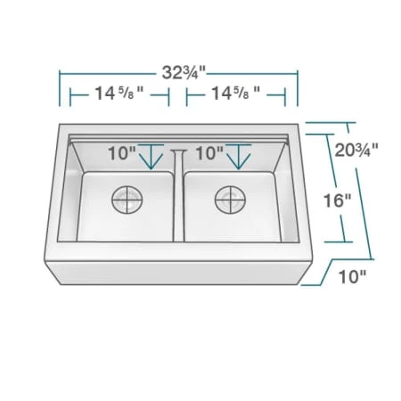Rene 32-3/4" Farmhouse Double Basin Stainless Steel Kitchen Sink with Basin Rack, Basket Strainer, and Cutting Board - Image 4