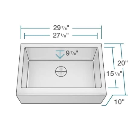 Rene 29-7/8" Farmhouse Single Basin Stainless Steel Kitchen Sink with Basin Rack and Basket Strainer - Image 4