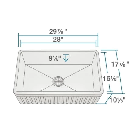 Rene 29-7/8" Farmhouse Single Basin Fireclay Kitchen Sink with Basin Rack and Basket Strainer - Image 4