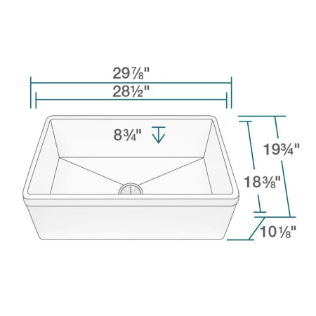Rene 29-7/8" Farmhouse Single Basin Fireclay Kitchen Sink with Basin Rack and Basket Strainer - Image 3