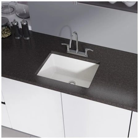 Rene 21-5/8" Undermount Single Basin Granite Composite Kitchen Sink with Basin Rack and Basket Strainer - Image 2