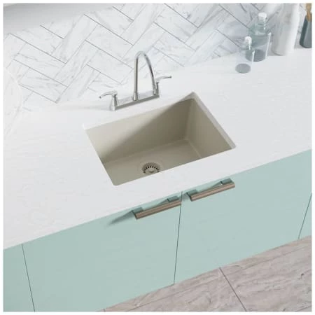 Rene 21-5/8" Undermount Single Basin Granite Composite Kitchen Sink with Basin Rack and Basket Strainer - Image 4