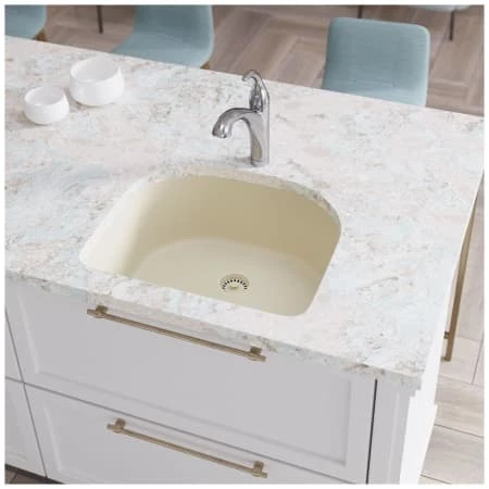 Rene 24-3/4" Undermount Single Basin Granite Composite Kitchen Sink with Basin Rack and Basket Strainer - Image 6