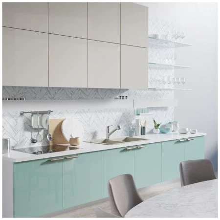 Rene 33" Drop In Double Basin Granite Composite Kitchen Sink with Basin Racks and Basket Strainers - Image 5