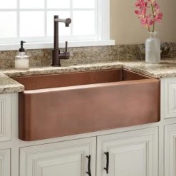 Signature Hardware Raina 30" Single Basin Copper Farmhouse Sink