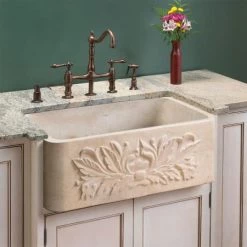 Signature Hardware Ivy 30" Single Basin Marble Farmhouse Sink for Undermount Installations