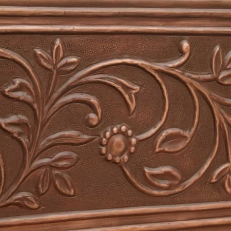Signature Hardware 35-3/4" Vine Design Farmhouse Double Basin Copper Kitchen Sink - Image 6