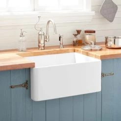Signature Hardware Reinhard 24" Farmhouse Single Basin Fireclay Kitchen Sink