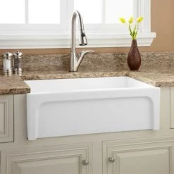 Signature Hardware Risinger 30" Single Basin Fireclay Farmhouse Sink with Casement Apron