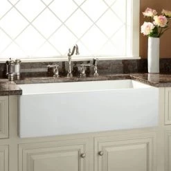 Signature Hardware Mitzy 36" Single Basin Reversible Farmhouse Sink with Smooth Apron