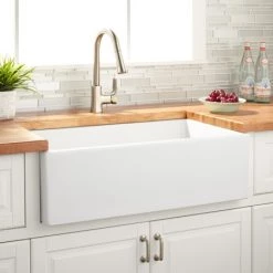 Signature Hardware Grigham 33" Single Basin Fireclay Reversible Farmhouse Sink
