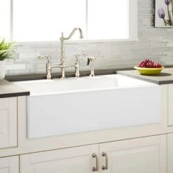 Signature Hardware Almeria 33" Farmhouse Single Basin Cast Iron Kitchen Sink