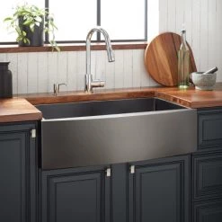 Signature Hardware Atlas 36" Farmhouse Single Basin Stainless Steel Kitchen Sink