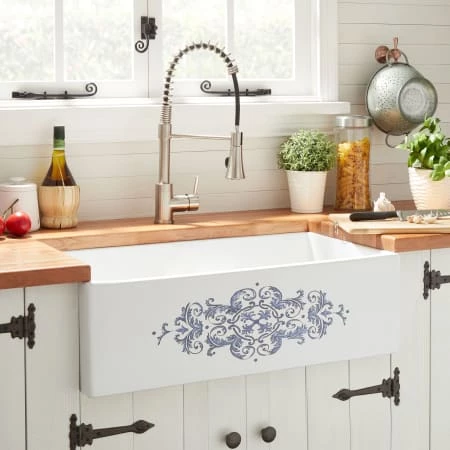 Signature Hardware Brelsford 30" Farmhouse Single Basin Fireclay Kitchen Sink