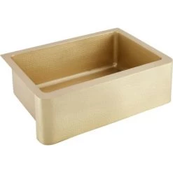 Signature Hardware Brycin 30" Farmhouse Single Basin Brass Kitchen Sink