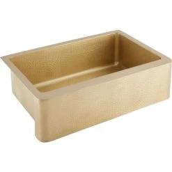 Signature Hardware Brycin 33" Farmhouse Single Basin Brass Kitchen Sink