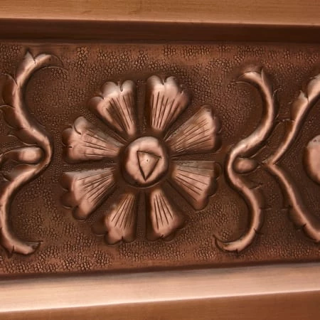 Signature Hardware Flower Motif 33" Single Basin Copper Farmhouse Sink - Image 6