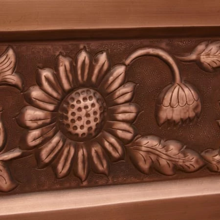 Signature Hardware Floral Design 30" Single Basin Copper Farmhouse Sink - Image 6