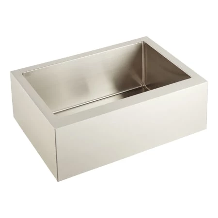 Signature Hardware Hazelton 27" Farmhouse Single Basin Stainless Steel Kitchen Sink with Smooth Flat Front - Image 2