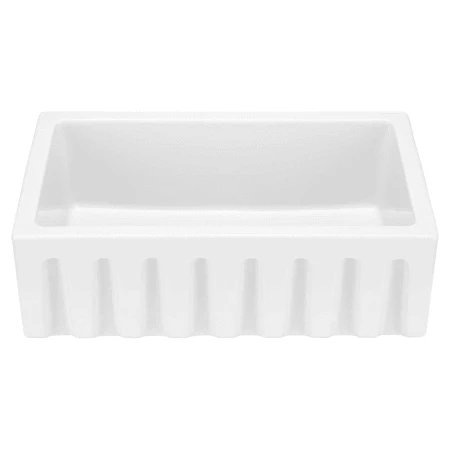 Signature Hardware Mitzy 30" Single Basin Fireclay Reversible Farmhouse Sink with Fluted Front - Image 6